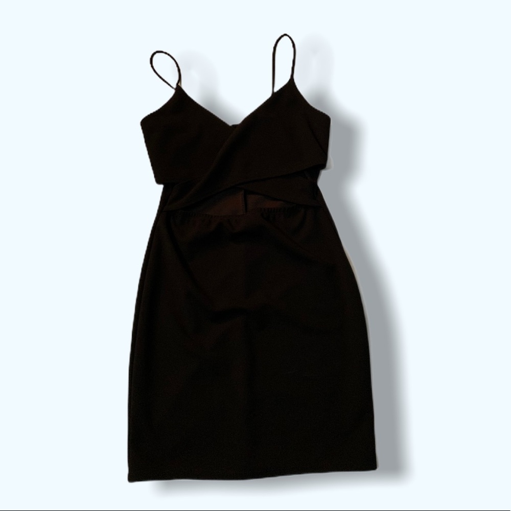 Black cut-out, bodycon mini dress